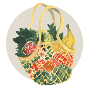 shopping bag of healthy food